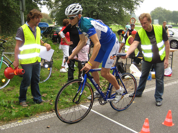 Adrian Kreis beim Start zu seiner Siegfahrt